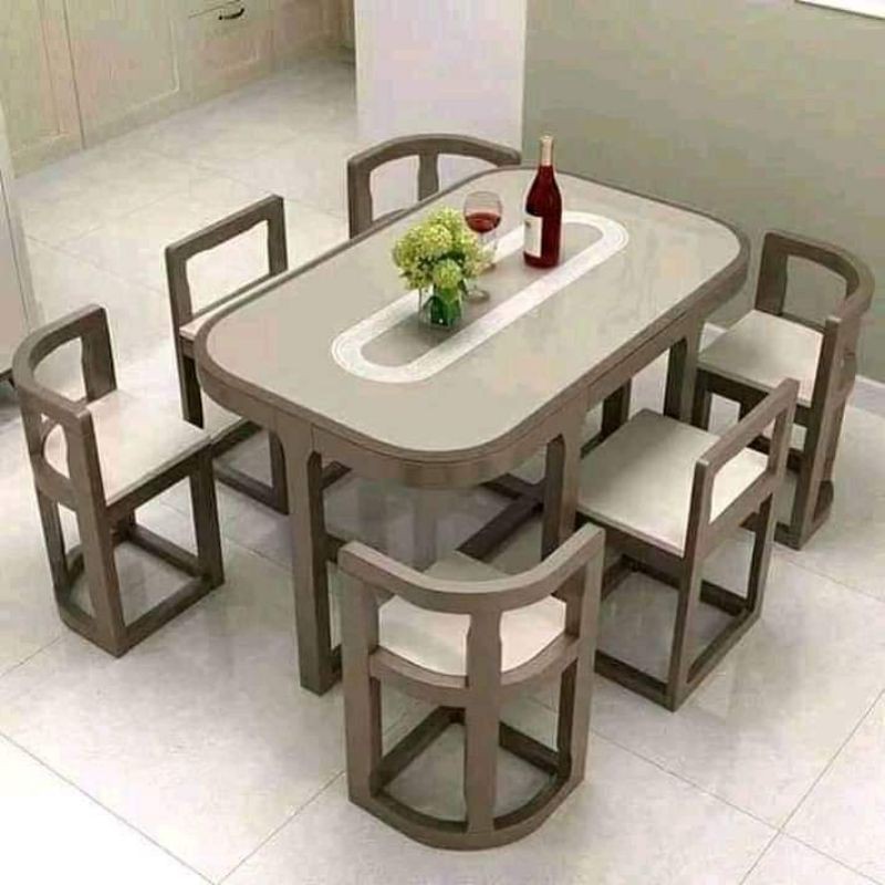 meja makan oval 6 kursi minimalis 2021 POPULER