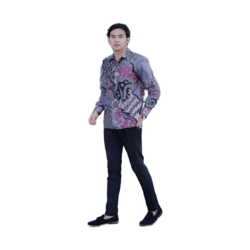 Kemeja Pria Lengan Panjang Baju Batik Slimfit Hem Katun Primisima