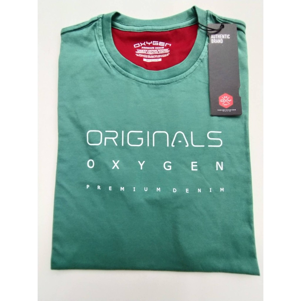 Kaos Pria Oxygen Original Premium Denim Lengan Pendek Hijau
