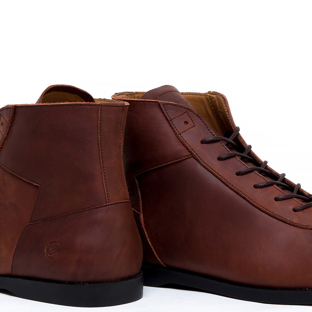 Buena Brown | Sepatu Kulit Asli Vintage Klasik Pria Cowok Casual Boots Footwear Ori | FORIND Zapato