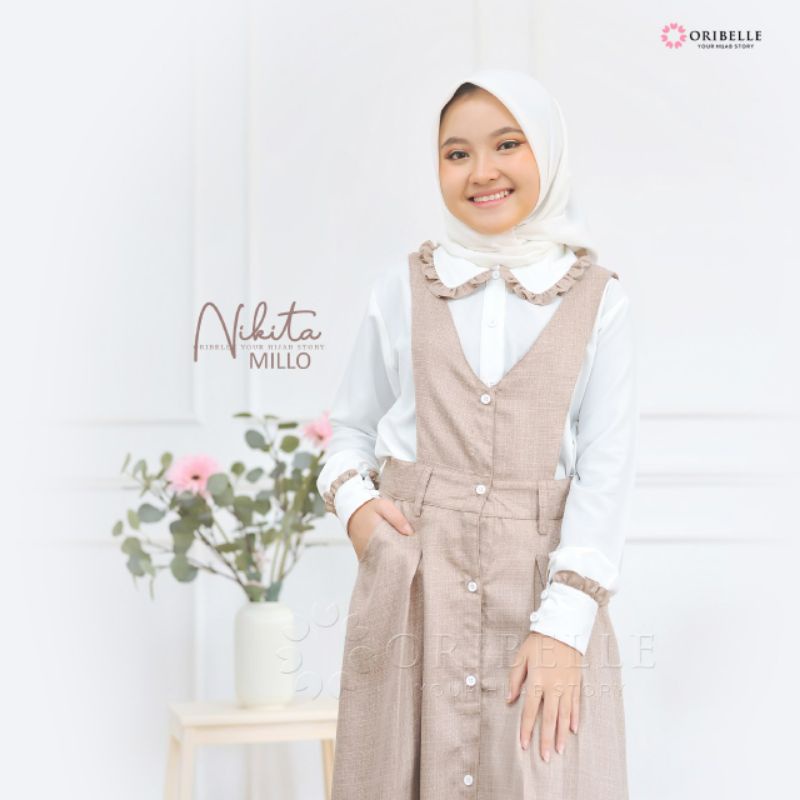 BAJU MUSLIM OVERALL NIKITA || MILO || LILAC || DUSTY || GREY ORIBELLE