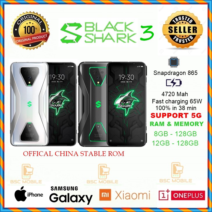 XIAOMI BLACK SHARK 3 - 8GB & 12GB 256GB- 5G - SNP 865 - 2020 Gaming Phone
