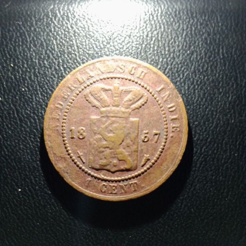 Koin Kuno Nederlandsch indie 1 Cent Tahun 1857 S-011