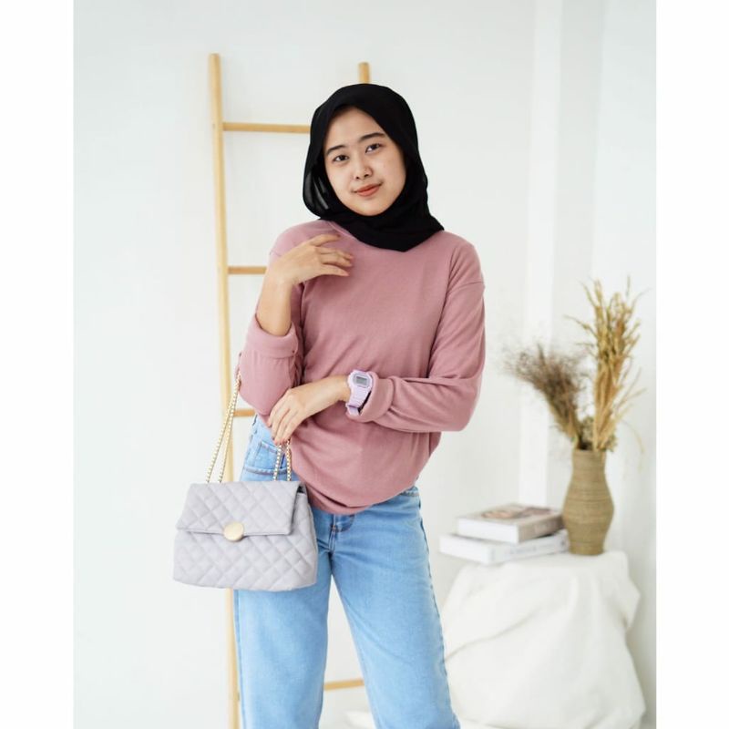 Mersi Kaos Wafer Premium / Kaos Rib Lengan Panjang Berquality Terbaru Segera Miliki....
