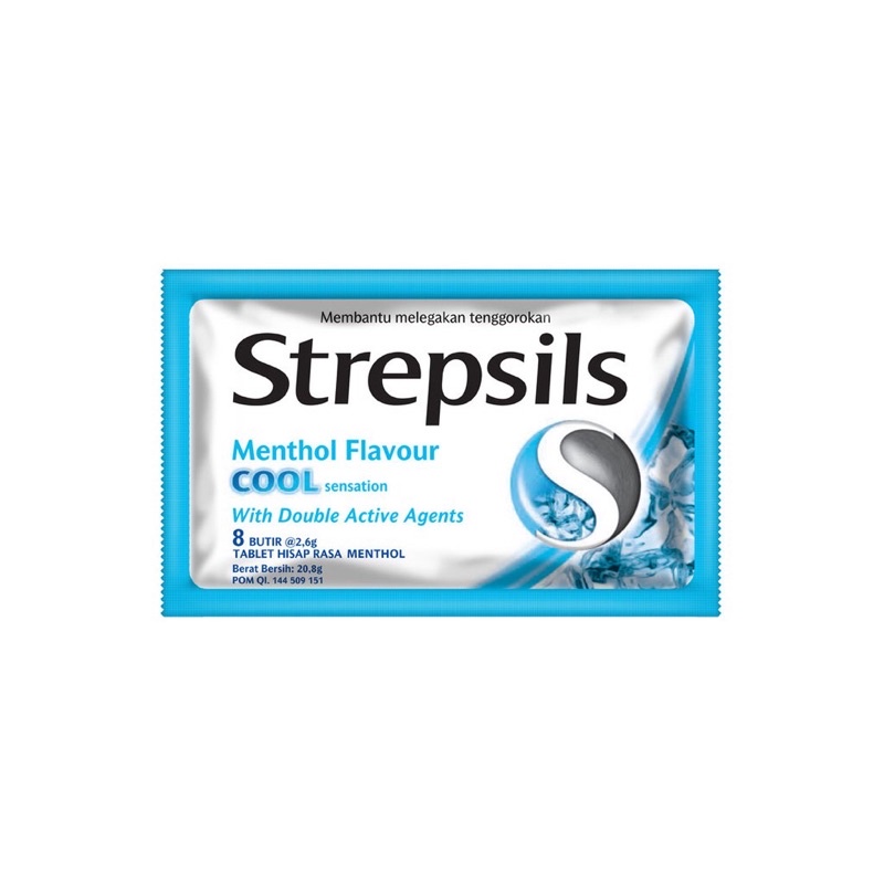 

permen strepsils menthol cool 1 strip / 8 butir pelega tenggorokan