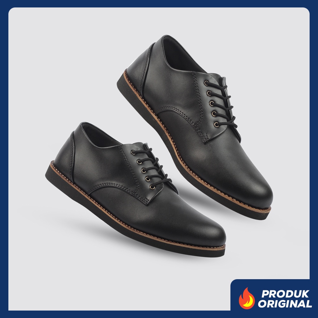 SHAWN BLACK ORIGINAL x LVNATICA Sepatu Formal Hitam Tali Pria Pantofel Kerja Kantor Dinas Resmi Guru Kantoran Pesta Pernikahan Kondangan Nikah Undangan Wedding Wisuda Kuliah Casual Oxford Semi Kulit Premium Footwear Big Size Jumbo Ukuran Besar 44 Keren