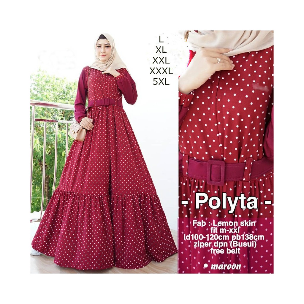 Busana Muslim  Super Jumbo Polkadot LD 100 110 120 130 140