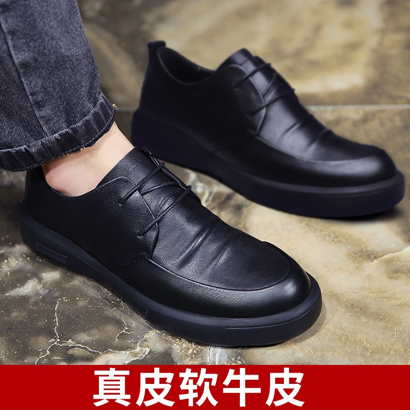 2020     Sepatu Kulit Lembut Busana Kasual Pria Kulit Sepatu Pria Slip-Pada-Memotong Kulit Asli Ting