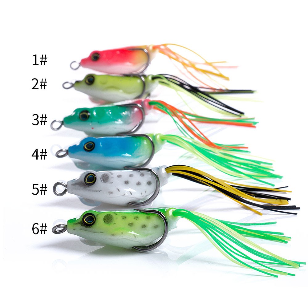 HENGJIA 150pcs 4CM/4.8G Mini Ray Frog Fishing Lures Katak Fishing Hooks Topwater Soft Baits