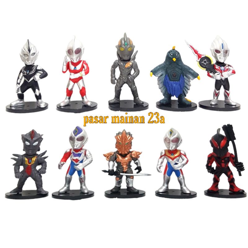 Figure Ultraman Set 10 Miniatur Hiasaan Topper Mainan Monster Ultraman