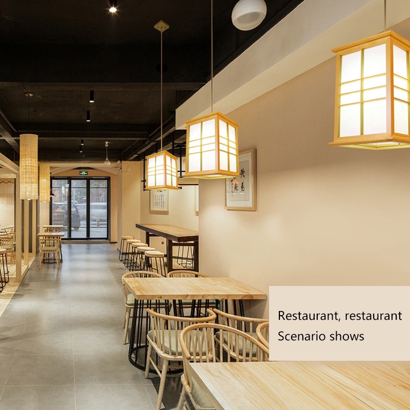 Lampu Gantung Jepang/Restoran Bar Cafe Rumah Teh Lampu Gantung Lampu Gantung Led, Kayu Solid Lampu G