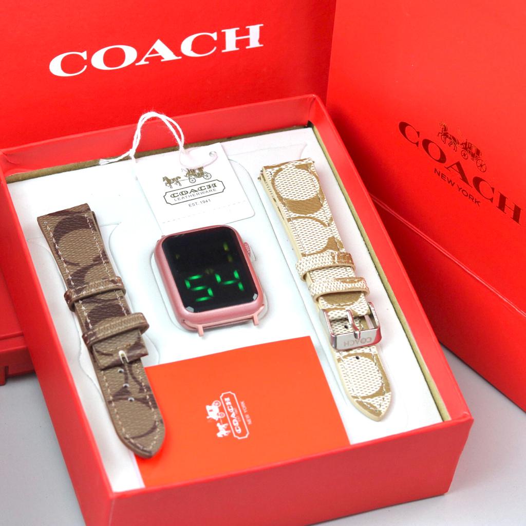 GROSIRAN JAM TANGAN COACH LED FULL SET UI2116 + TALI - JAM TANGAN WANITA INCLUDE BOX ORIGINAL