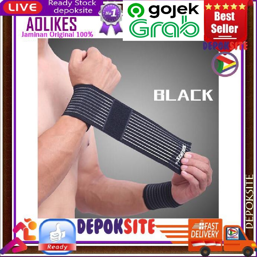 Aolikes 40CM Pelindung Cedera Tangan  Elastis Elastic Sport Bandage Hand Wrist Wrap Support