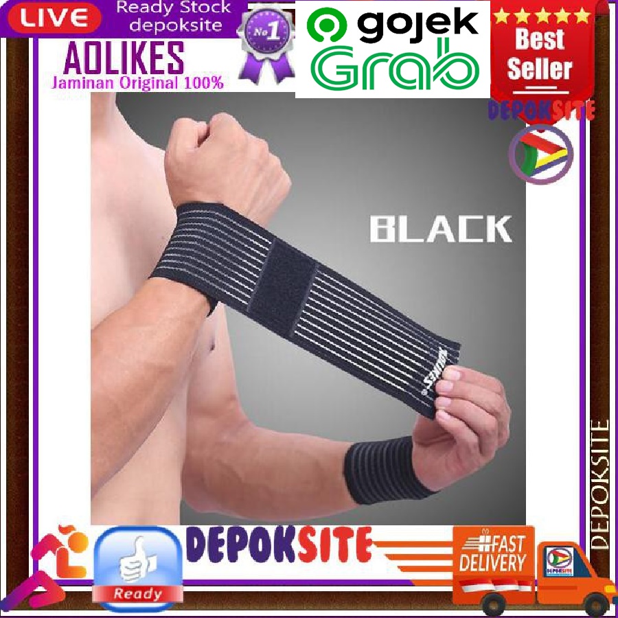 Aolikes 40CM Elastis Sport Cotton Elastic Bandage Hand Sport Wrist band Handband Wristband