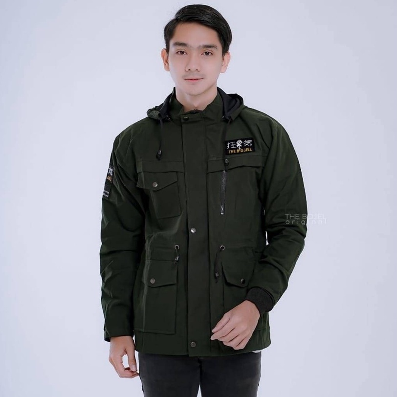 Jaket Pria bahan canvas-kanvas premium -jaket parka pria original asli tebal