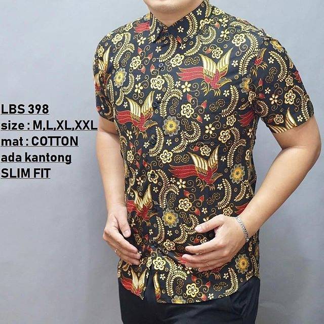 KEMEJA BATIK PRIA SLIMFIT LENGAN PENDEK lbs 398