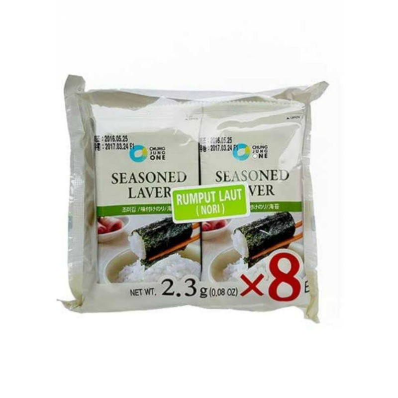 

Chung Jung One Rumput Laut Nori Seasoned Laver 2,3g x 8 bks