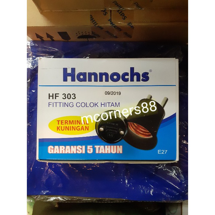 Hannochs Fitting Colok E27 Hitam -HF303