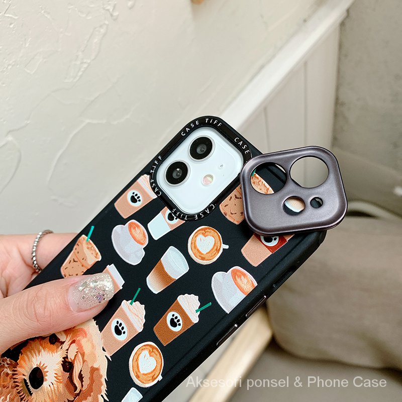 Kartun Anjing Peliharaan Apple Ponsel Case untuk iPhone 7 8 Plus 12 Pro Max XS Max XR X 11 Pro Max Ponsel Case Kualitas Tinggi Lensa Ponsel Penutup Pelindung Logam