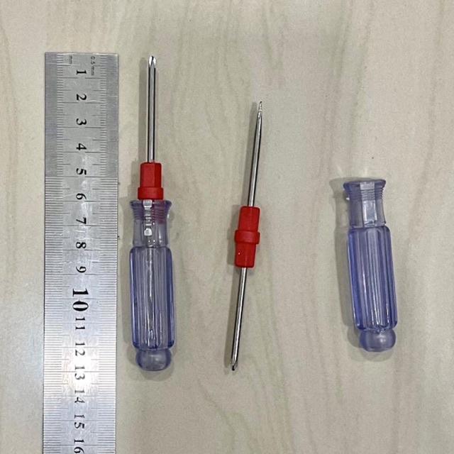 obeng 2 way 50 obeng cabut 3"inci = 13cm  kurus SLIM // obeng Elektronik obeng 2 arah - /+ obeng bol