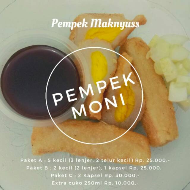 

PEMPEK MONI Paket A / Paket B pempek tenggiri lenjer telor kecil kapal selam