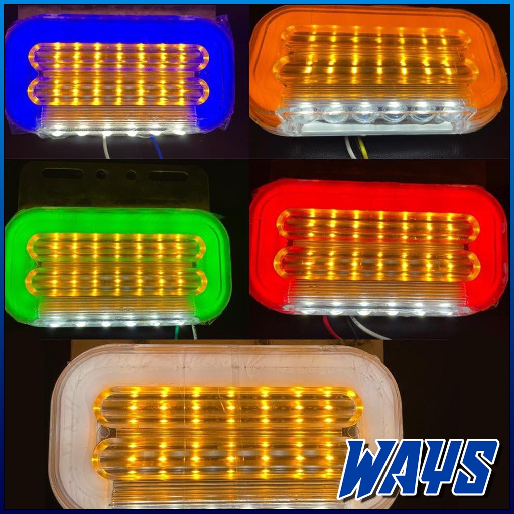 [L254] 2in1 Lampu Bak Truk Truck Bus LED Running Senja Sein Sen Kolong Sudut Oval Universal 24V