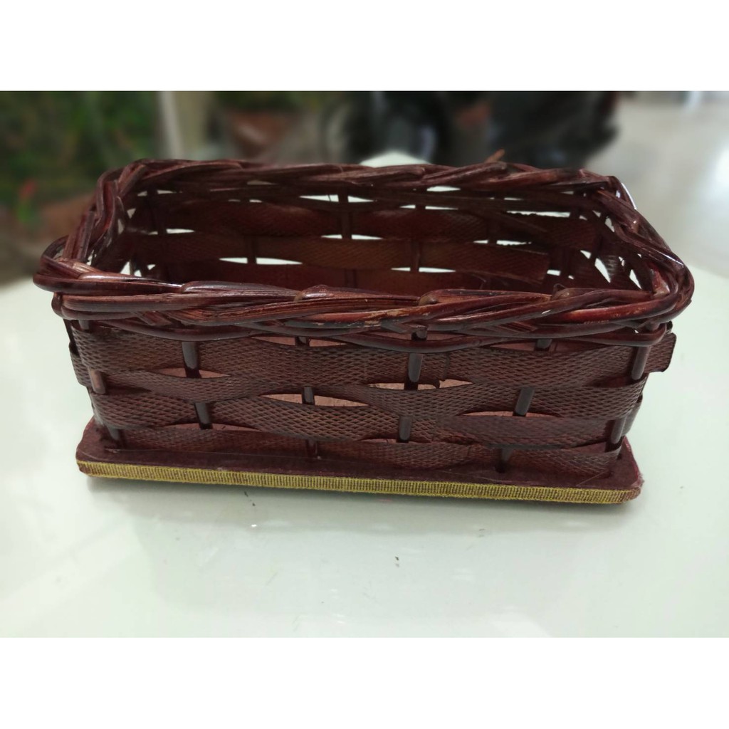 Pot Tali Strip Persegi/pot bunga/pot rattan rotan /pot bunga plastik/vas bunga Strip Persegi