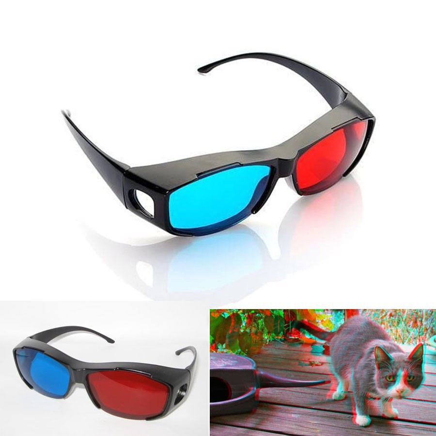 KACAMATA 3 D 3DIMENSI MOVIE GAME GLASSES PLASTIC FRAME KACAMATA 3D NVIDIA RED CYAN PRIA DAN WANITA