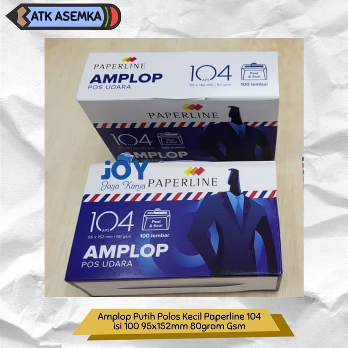 

Amplop Putih Polos Kecil Paperline 104 isi 100 95x152mm 80gram Gsm Atk