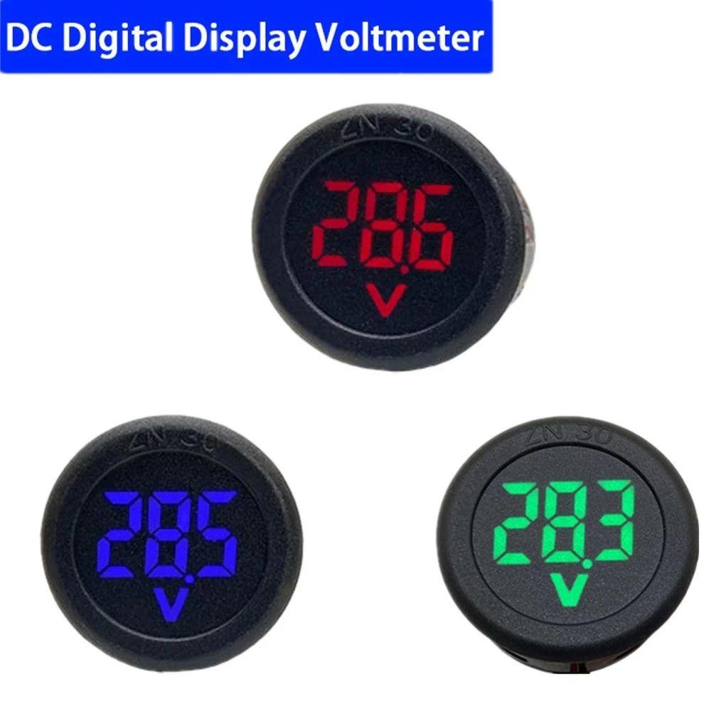 Solighter 2pcs Digital Dua-Kawat Voltmeter Kualitas Tinggi Monitor Pane DC 4-100V Volt Detector Tester