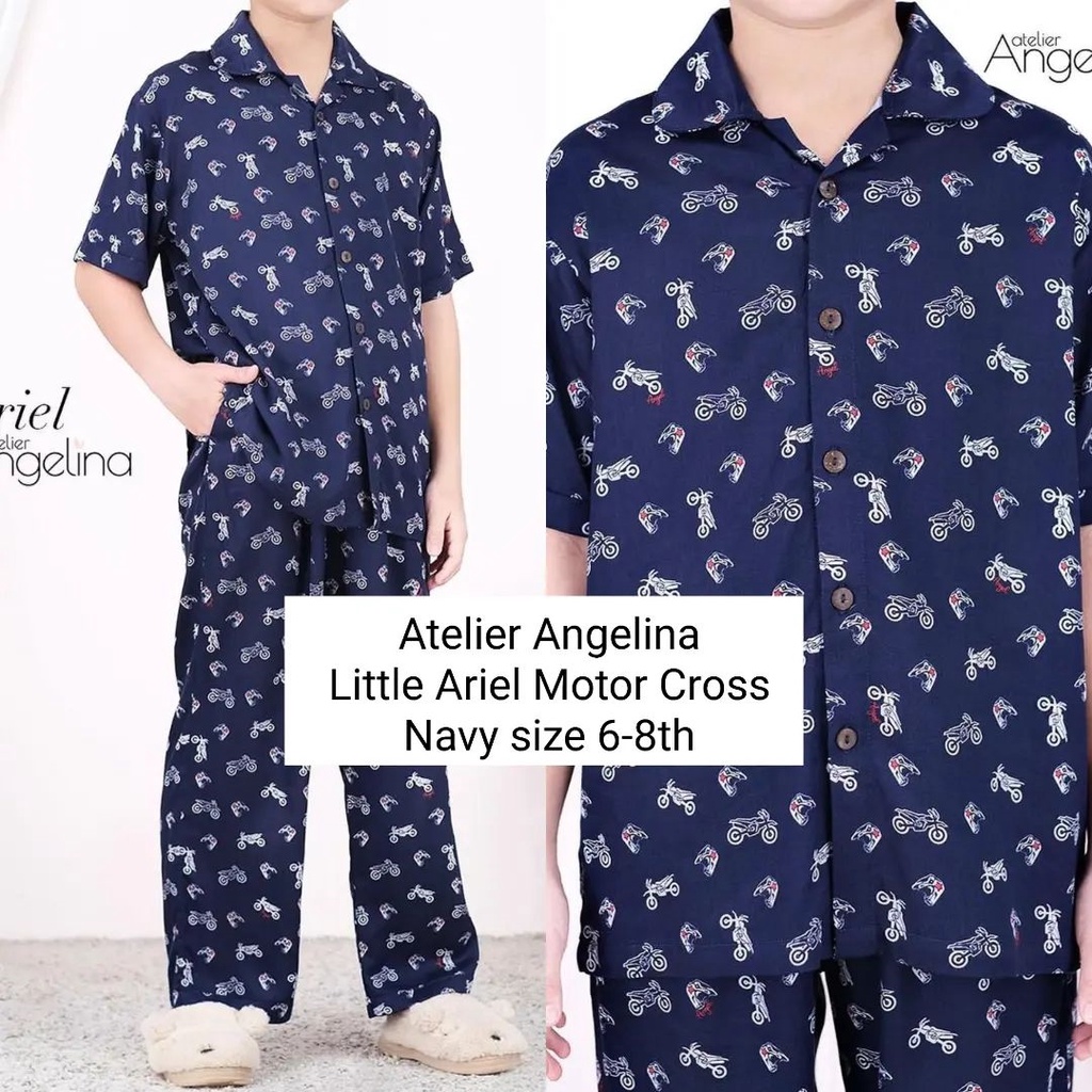 LITTLE ARIEL KIDS PAJAMAS - MOTOR CROSS size 6-8 ATELIER ANGELINA