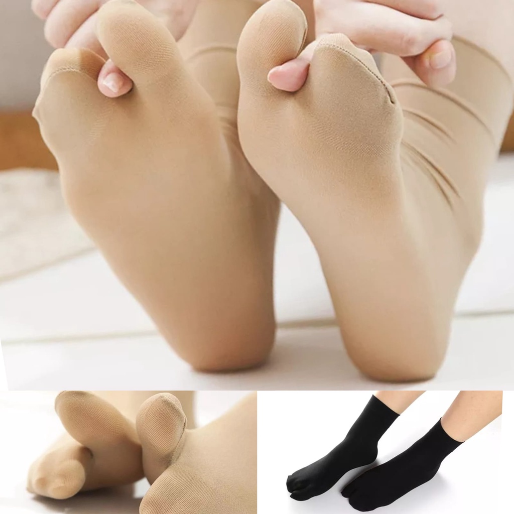 Kaos Kaki Wanita Jempol Diatas Mata Kaki Kaos Kaki Kulit Jari Jempol Polos Muslimah Kaus Kaki Hijab Woman Socks FingerTumb Stocking Import Quality