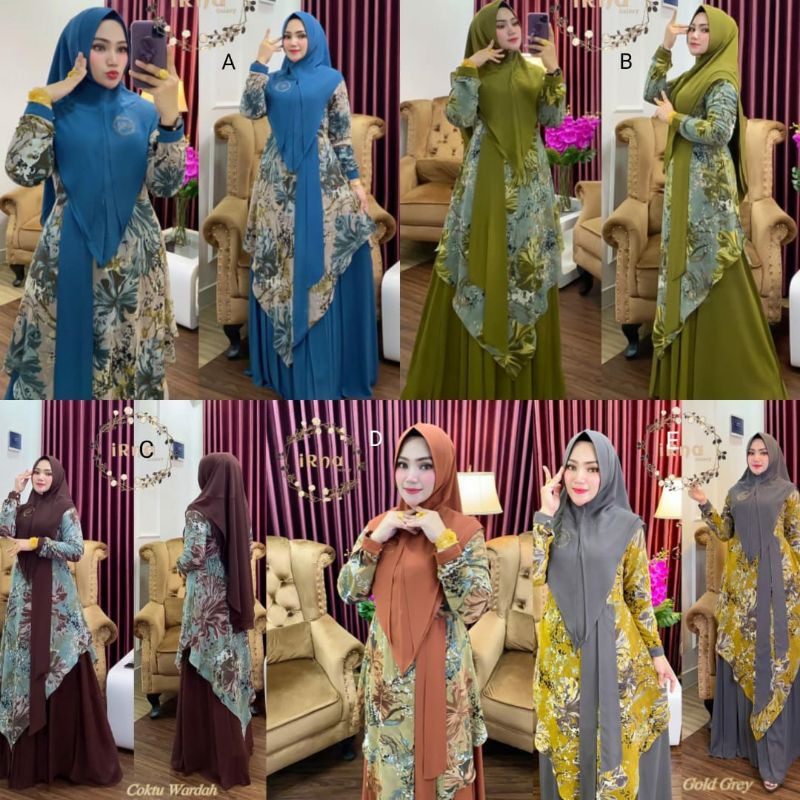SET SYARI AURORA VOL 4 BY IRNA GAMIS SYARI PREMIUM SET SYAR'I TERBARU GAMIS PESTA SYARI ORIGINAL