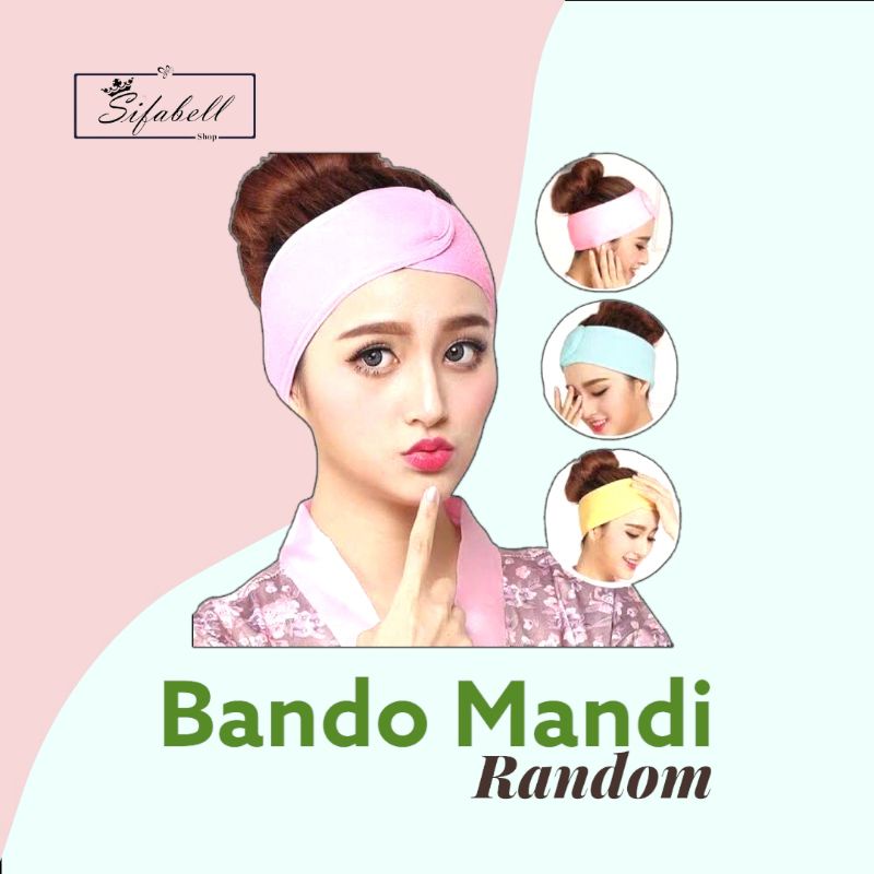 Bando Mandi Bandana Masker Bandana Mandi Head Band Rambut Polos Handuk Headband Facial