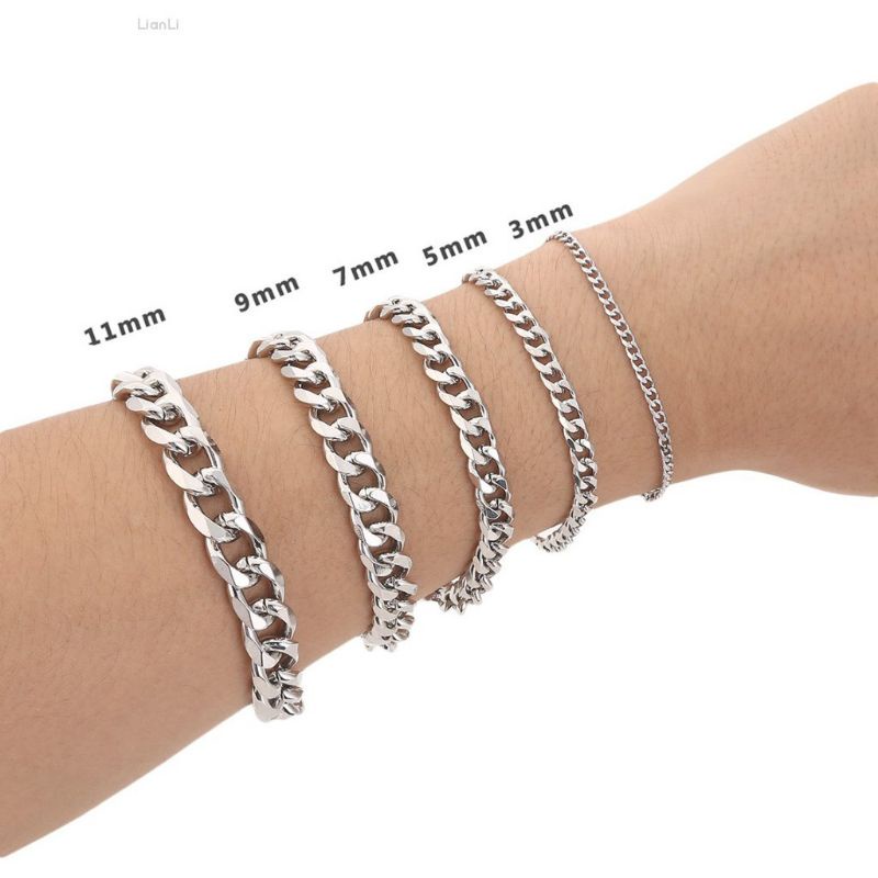 COD!! GELANG TITANIUM STANLEES STELL PRIA WANITA COWO CEWE MODEL RANTAI ANTI KARAT TIDAK LUNTUR