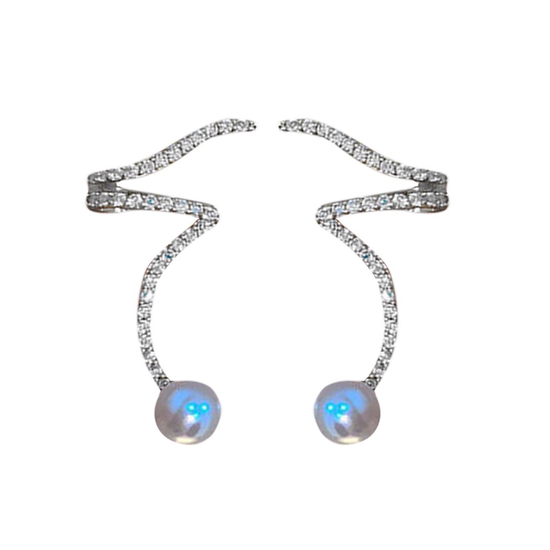 Anting Klip Tanpa Tindik Hias Mutiara + Berlian Gaya Jepang / Korea / Amerika Invisible Untuk Wanita