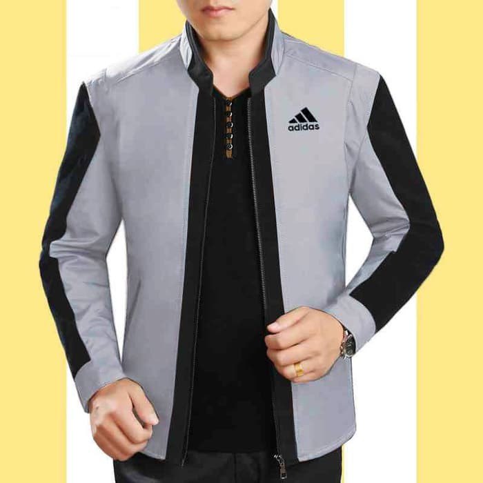 Baju Setelan jaket adidas combo AH abu hitam VL  jaket pria babyterry abu hitam Murah Berkualitas