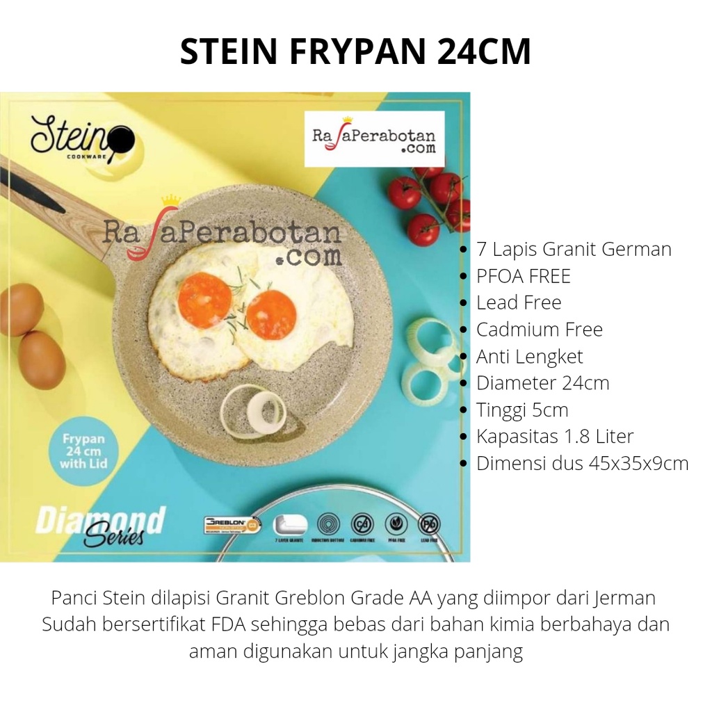 STEIN COOKWARE FRYPAN 24CM PANCI STEIN PANCI GRANIITE ANTI LENGKET GREBLON