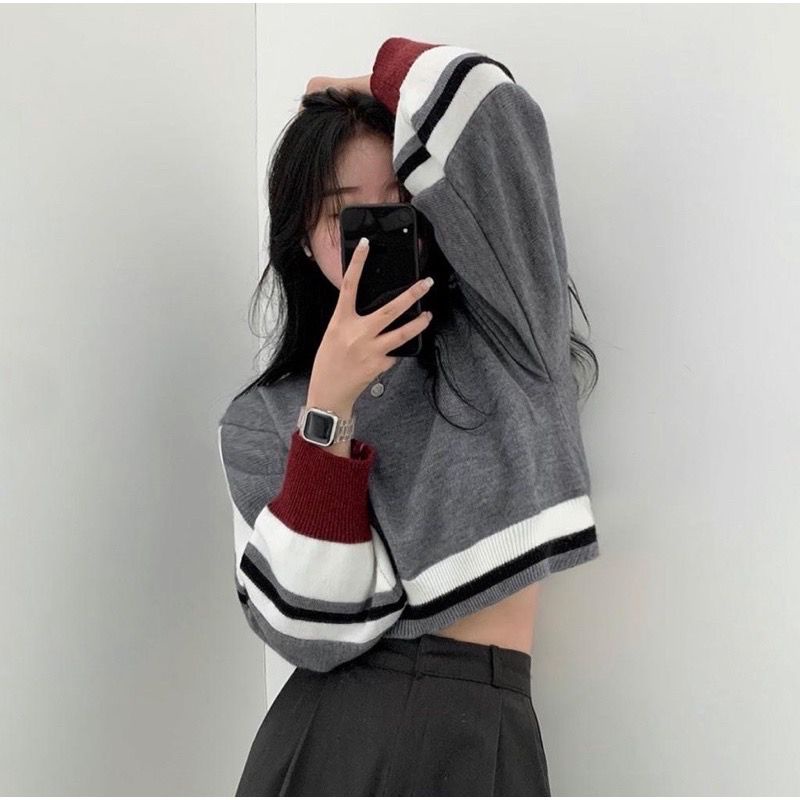 Kyuna Sweater Rajut Crop Top Knit Wanita Premium Oversize Murah Halus Korean Style COD Free Ongkir