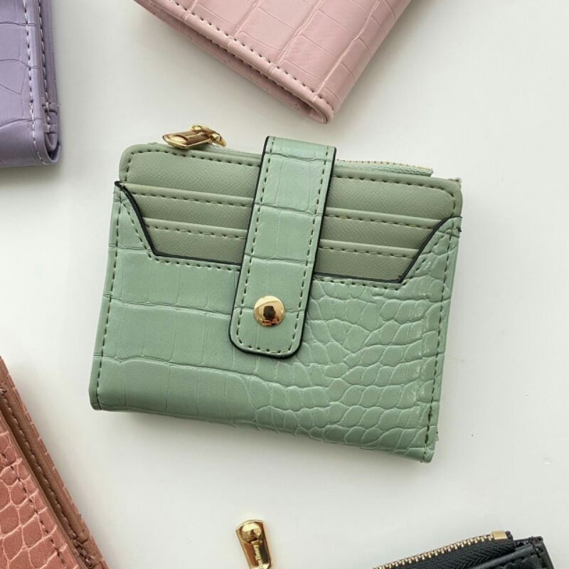 JIMS HONEY GENIE WALLET Dompet Wanita Kartu Import Modern Elegan Simple-GREEN