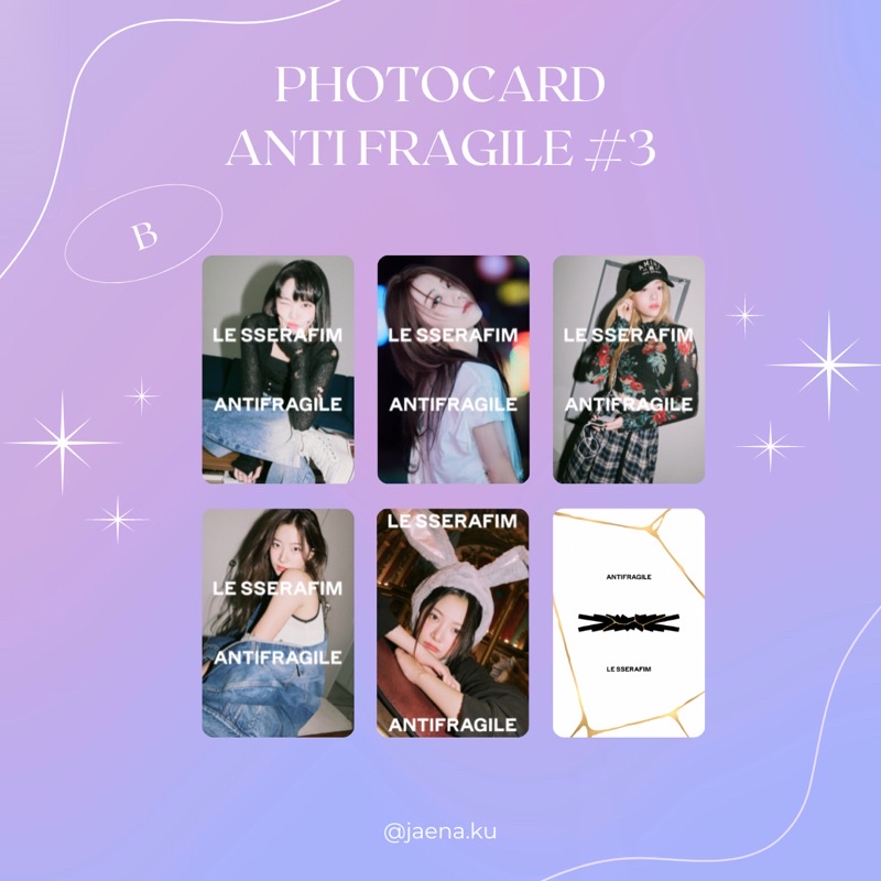 [LE SSERAFIM] PHOTOCARD ANTI FRAGILE MIDNIGHT ONYX LE SSERAFIM ‼️BACA DESKRIPSI‼️