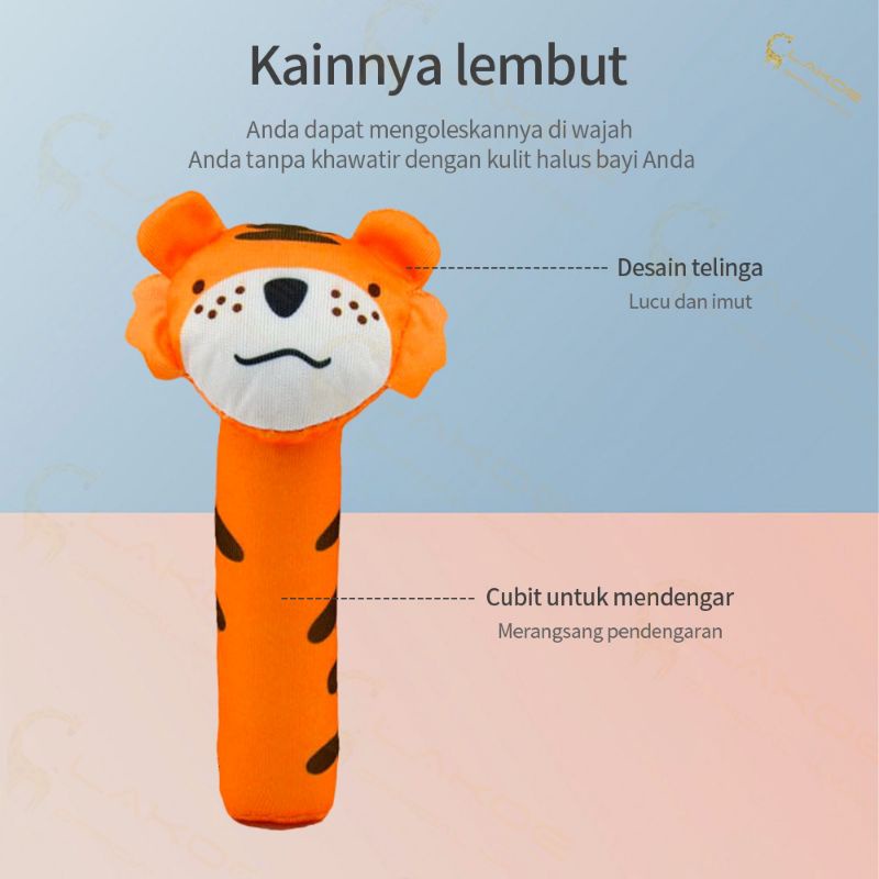 Mainan bayi bunyi boneka tangan tongkat genggam baby hand rattle toy stick