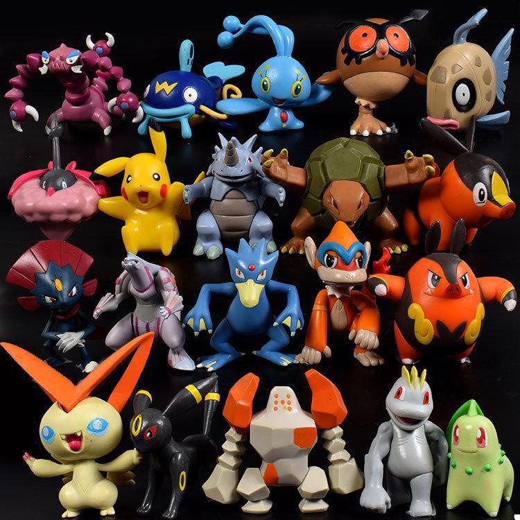 144pcs / 72pcs / 24pcs Action Figure Pokemon Mini Bahan Vinyl Ukuran 3cm Untuk Dekorasi