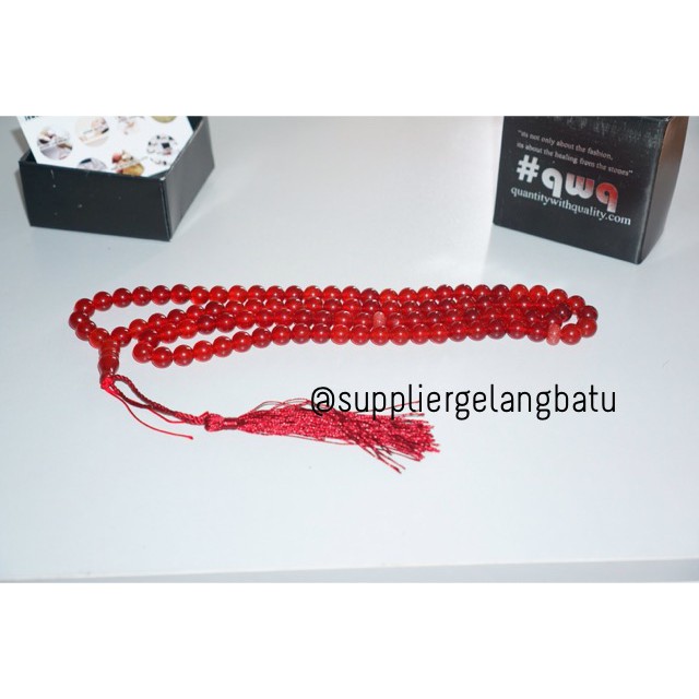 tasbih batu RED GARNET 99 butir premium tasbeh manau alam akik aksesoris bahan craft kerajinan