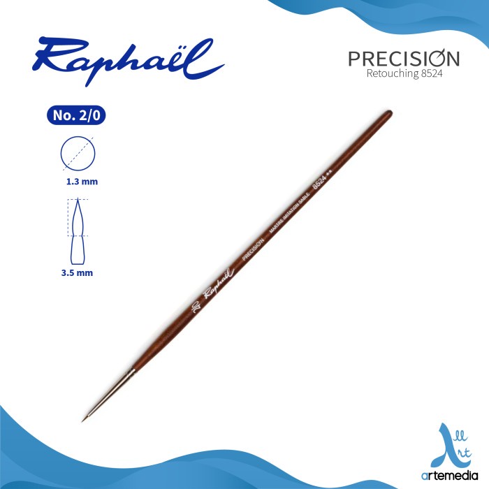 

Kuas Lukis Raphael 8524 Short Round Pointed Precision Synthetic Brush - NO. 2/0