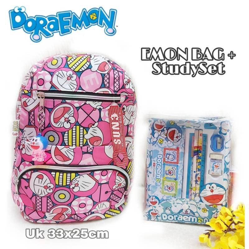 TAS RANSEL EMONBAG ANAK FREE GANTUNGAN LED DAN STUDYSET