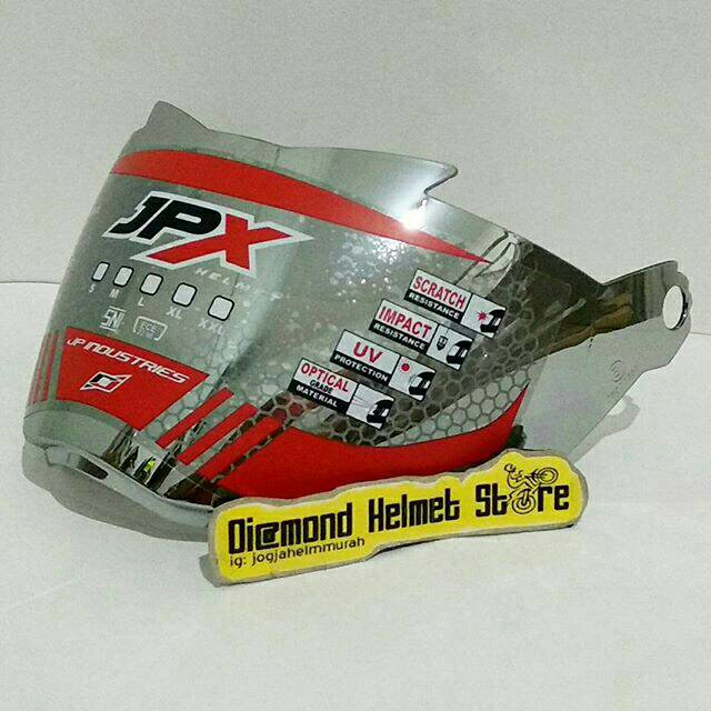 Kaca Helm Flat Visor JPX Duke X 606 Iridium Silver