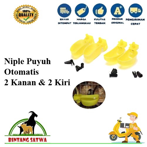 4 Pcs Nipple Nipel Puyuh Nepel Tempat Minum Puyuh P1