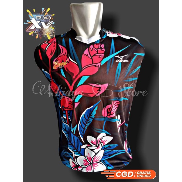 kaos volly singlet kaos singlet Team motif bunga baju volly singlet jersey volly singlet