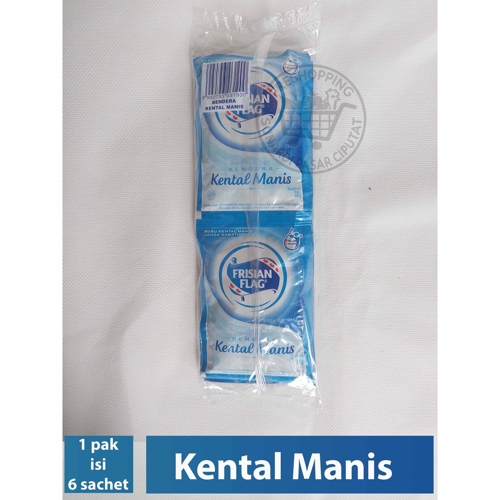 Frisian Flag susu Kental Manis &amp; Coklat 1pak 6 sachet
